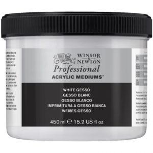 A gesso with a superior level of pigmentation giving maximum covering power. Creates an ideal surface to paint on offering excellent tooth and a balanced absorbency.