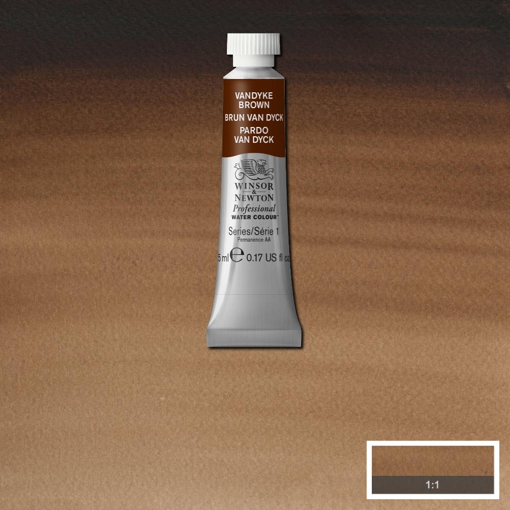 Vandyke Brown is a brown pigment named after the Flemish painter Van Dyke who used it in many of his paintings. It is an earth pigment, and is often used for shading.