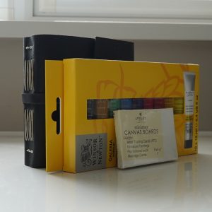 Sketchbook (Square Format), with Acrylic Set